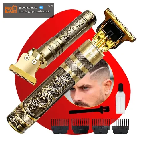 Maquina Maquininha De Barbear Cortar Cabelo Acabamento Dourada Potente Marca Kamufla