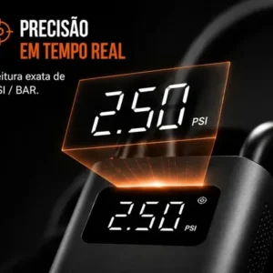 Mini Compressor Digital Hold On Bomba De Encher Pneus Portátil Para Carro Bicicleta Motocicletas Cor Preto Com Calibrador - Imagem 6