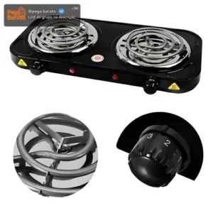 Fogão Fogareiro Elétrico Portátil 2 Bocas 2000w 110v Potente - Imagem 1