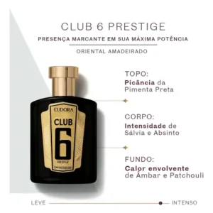 Perfume Club 6 Prestige Eau de Parfum Masculino 95ml Eudora - Imagem 3