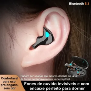 Jiditech Fones de Ouvido Invisible Fones de Ouvido Sem Fio Invisíveis para Dormir Bluetooth 5.3 Ultra Slim X55 de Baixo Consumo de Energia, Carregamento Rápido, Som Estéreo HiFi, Ideais para Dormir - Imagem 8