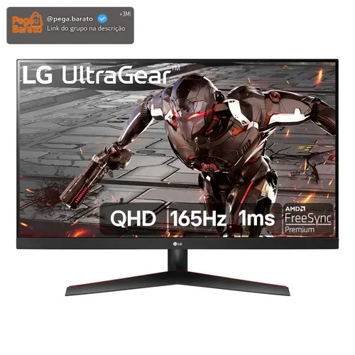 MONITOR LG ULTRAGEAR 32GN600 - 32" 2K QHD 165HZ, 1MS (MBR), HDR10, FREE SYNC