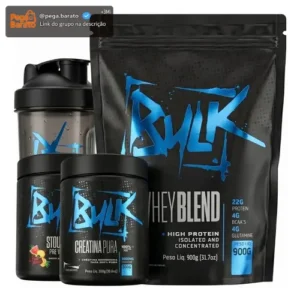 Kit Whey Protein Isolado + Creatina + Pré Treino + Shaker - Imagem 1