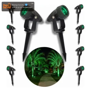 Kit 10 Luminária Espeto Jardim Super Led 7w Ip65 Prova Dágua - Imagem 1