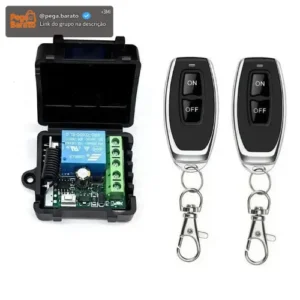 Modulo Rele + 2 Controle Remoto 12v 1 Canal Sem Fio Rf 433mh - Imagem 1