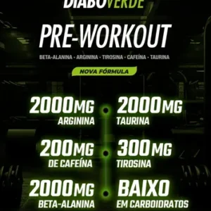 Pré Treino Pre Workout DIABO VERDE Pote 150g Sabor Frutas Amarelas FTW - Imagem 7