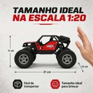 Carrinho Controle Remoto Rally Jipe Max Carro Grande Bateria Recarregavel Off Road Com Amortecedores 4x4 Brinquedo Kizumba - Imagem 7