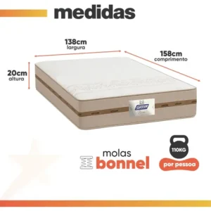 Cama Box Baú Casal Colchão Gazin Molas Flora Bege 138x188x63cm - Imagem 5