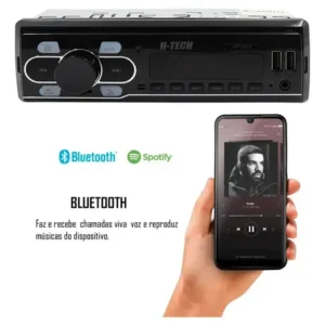 Som rádio automotivo bluetooth usb card sd aux fm mp3 H-tech - Imagem 7