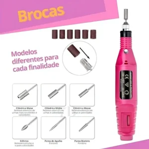 Lixadeira Elétrica para Unhas Profissional Bivolt com Velocidade Ajustável 20000 RPM - Imagem 3