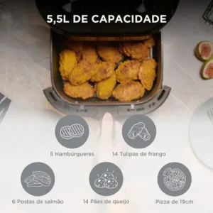 Fritadeira Air Fryer 5,5l Widemax Com Interior De Alumínio 1900w Midea - Imagem 7