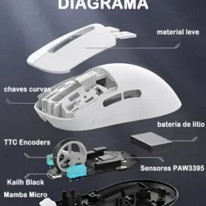 Mouse Gamer Sem Fio Attack Shark X3 - Imagem 17
