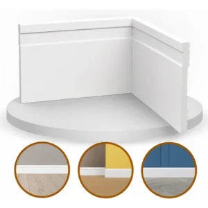 Kit 15 Barras Rodapé Poliestireno Frisado 15 Cm Altura Casa - Imagem 4