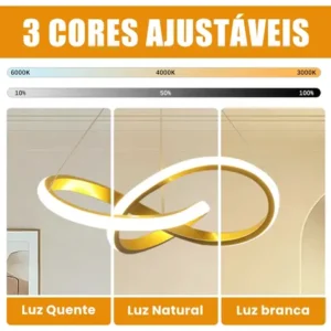 Lustre Para Sala,luminaria Teto Pendente Moderno Led Quarto - Imagem 6
