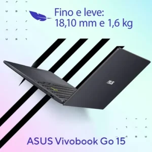 Notebook ASUS Vivobook Go 15, Intel Celeron Dual Core N4500, 4GB RAM, 128GB EMMC, Windows 11 Home, Tela 15.6" Led, Star Black - E510KA-BR808WS - Imagem 3
