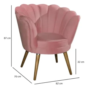 Poltrona Pétala Luxo Veludo Pé Palito - Imagem 3