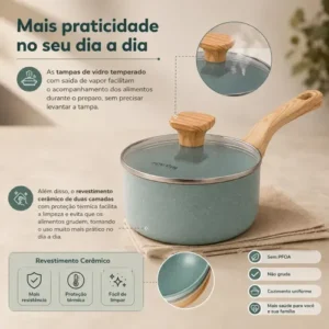 Jogo De Panelas Com 5 Peças Mimo Style Pratic Cook Verde - Imagem 10