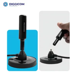Antena Digital Sinal 4k Hd Smart Tv Interna Externa Para Tv Samsung LG Led Lcd 3d Hdtv Uhf Amplificador Cabo Longo De 5 Metros Com Base Magnética Diggicom - Imagem 6