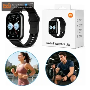 Relógio Smartwatch Redmi Watch 5 Active Lite Xiaomi Preto Prateado - Imagem 1