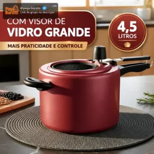 Panela De Pressão Mta Com Visor Grande Antiaderente 4,5 Litr - Imagem 1