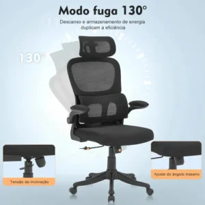 Cadeira Escritório Ergonômica Giratória com Apoio Lombar da Python Fly - Imagem 8
