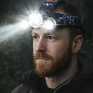 Lanterna De Cabeça Led Recarregável Farol Bike 3 Leds Zoom 300m Alta Potência Pesca Trilha Camping - Imagem 12