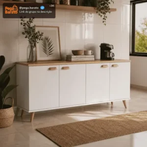 Buffet Aparador 4 Portas Prateleira Resistente Industrial - Imagem 1