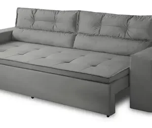 Sofá Retrátil E Reclinável Com Molas 1,80m Vegas Suede Cinza - Imagem 7