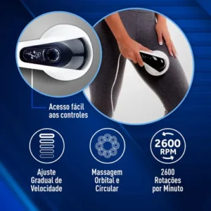 Relaxmedic Massageador Elétrico Orbital 2600 Rotações - Cor Branco - Imagem 5