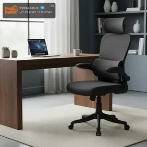 Cadeira Escritório Ergonômica Genebra B500 Luvinco Cor Preto Com Suporte Lombar Estofado Mesh - Imagem 1