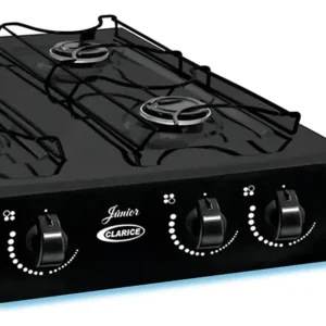 Fogão Portátil 4 Bocas Clarice Junior Preto GLP Acendimento Manual - Imagem 2