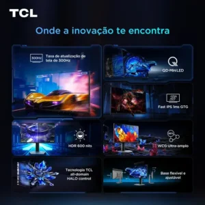 Monitor Gamer TCL 25 Polegadas QLED Mini LED Full HD G64 300Hz 1ms (GtG) Freesync HDR 600 nits 25G64 - Imagem 10
