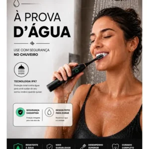 Escova Dental Elétrica Branca Sonic Recarregável 4 Refis Usb - Imagem 4