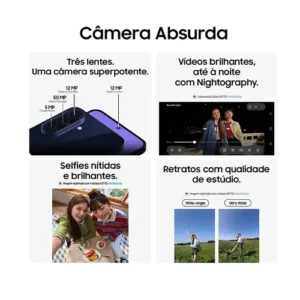 Celular Samsung Galaxy A57 5G 128GB, 8GB RAM, Câmera 50MP, IP68, Super AMOLED 6.7", Recursos AI -Cinza - Imagem 5