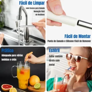 Copo Térmico Gigante 1,2l Inox Com Tampa E Inox Canudo Cor Preto Cor Pura / Material Fosco - Imagem 8