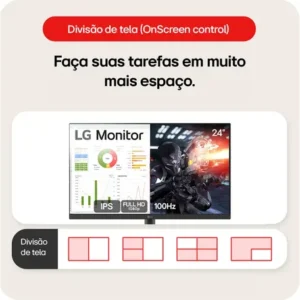 Monitor PC Gamer LG 24” IPS, Full HD, 100Hz, HDMI - 24MS500-B - Imagem 5