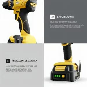 Parafusadeira e Furadeira de Impacto 3/8" WAP K21 ID02 2000 mAh - Imagem 8