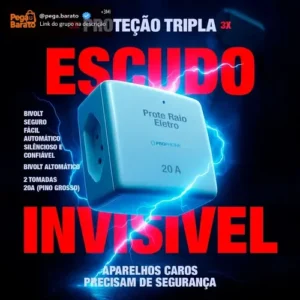 Prote Raio Bivolt Geladeira Tv 20a Proteraios Super Protetor Eletronico Adaptador De Tomada Benjamin 3 Pinos Inetro Anti Raios Proter Eletro Bivolt Lavadora Ar Condicionado Gamer Freezer Benjamim Dps - Imagem 1