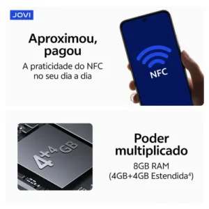 Smartphone Jovi Y21 128GB 8GB RAM (4+4GB RAM expansível) Câmera 50mp Bateria 6500mah - Preto - Imagem 9