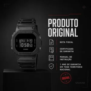 Relógio Casio G-Shock DW5600BB-1DR Digital Preto Original 200m Resistente a Impactos Pulseira de Resina Cronômetro Alarme Timer Iluminação LED - Imagem 7