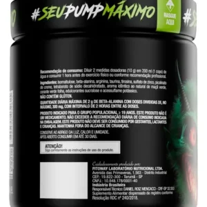 Pré Treino Dilabol Pump Diabo Verde Sem cafeína Pote 300g Sabor Maça Verde - Ftw - Imagem 5