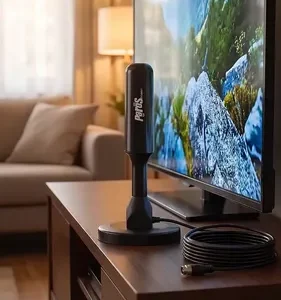 Antena Digital Sinal 4k Hd Smart Tv Interna Externa Para Tv Samsung LG Led Lcd 3d Hdtv Uhf Amplificador Cabo Longo De 5 Metros Com Base Magnética Diggicom - Imagem 9