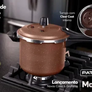 Panela de Pressão Patolux 5L Antiaderente Fecho Externo Marrom Gas - Imagem 3