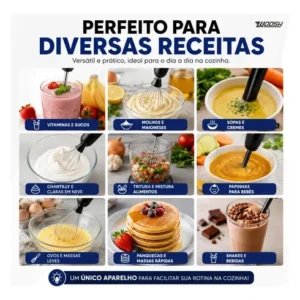 Mixer Elétrico Portátil 2 em 1 Recarregável Potente Misturador de Bebidas e Ovos 3 Velocidades Usb Batedor e Fue Fouet - Imagem 9