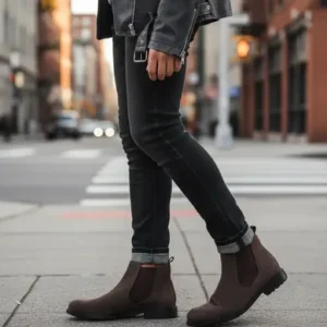 Bota Chelsea Masculina Camurça Casual Confortável Cano Curto - Imagem 5