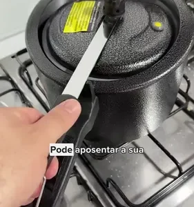 Panela de Pressão 7 litros Alumínio Preta Grande Segura Reforçada Cozimento Rápido Econômica Fechamento Interno - Imagem 2