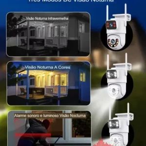 Kit 6 Camera Segurança Ip A29 Prova D'agua Lente Dupla Icsee - Imagem 6