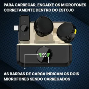 Microfone Lapela Mymotors Preto Sem Fio Tipo C - Imagem 6
