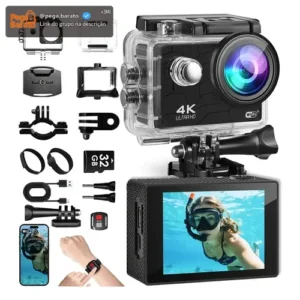 Câmera De Ação À Prova D'água Hd 4k 2 Baterias+32gb Memória - Imagem 1