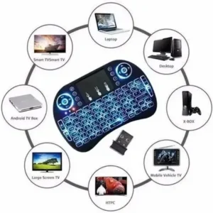 Mini Controle Led Teclado Sem Fio Smart Tv Box Netflix Cor Do Teclado Preto Exbom Bk-bti8 - Imagem 9